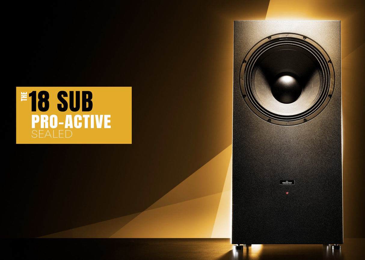 Ascendo The18 Sub Pro Active Sealed - subwoofer activ sigilat pentru sistem audio de înaltă performanță