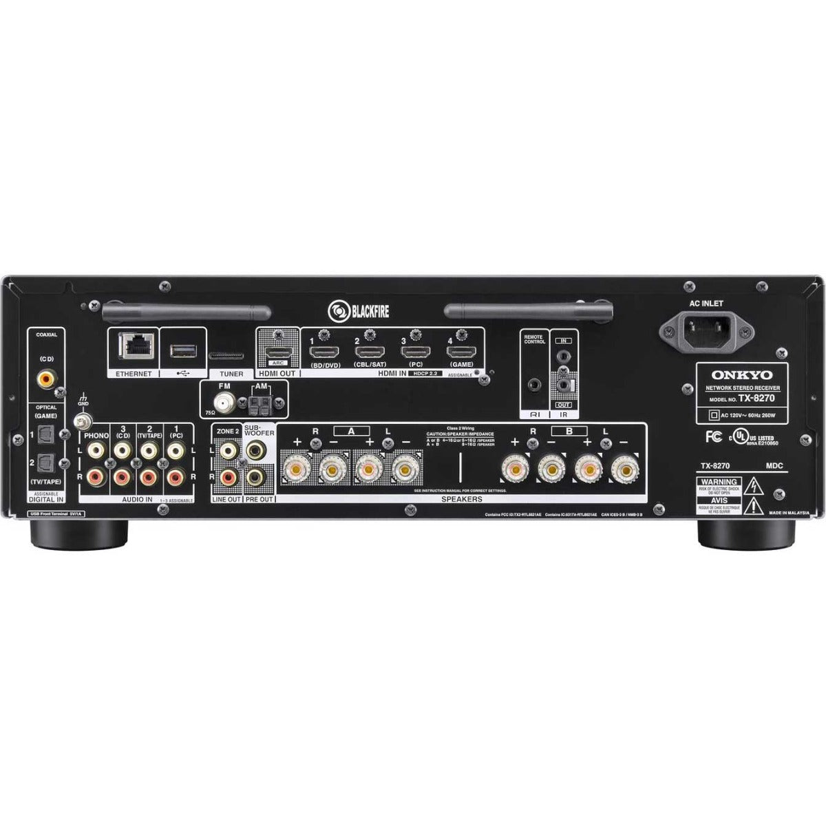 Onkyo TX-8270 - receiver stereo cu conexiuni HDMI, Wi-Fi și Bluetooth